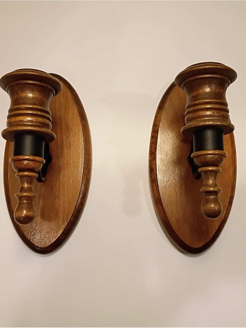 Vintage Cottagecore Wooden Candle Sconce Wall Decor in Perfect Condition